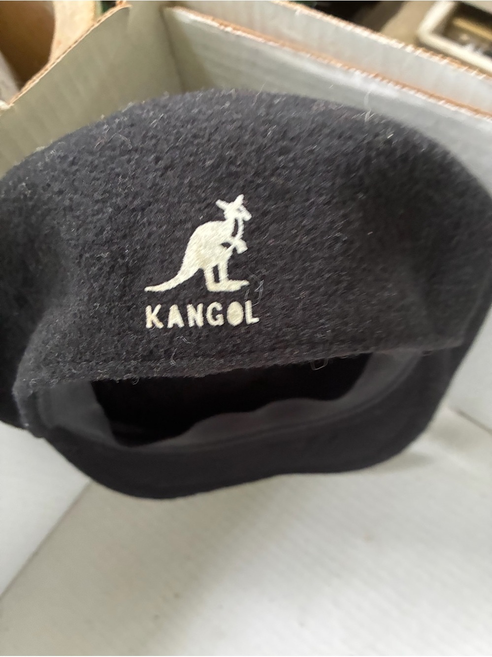 Vintage 90s Kangol 504 Black Wool Hat Newsboy Flat Cap Size Large